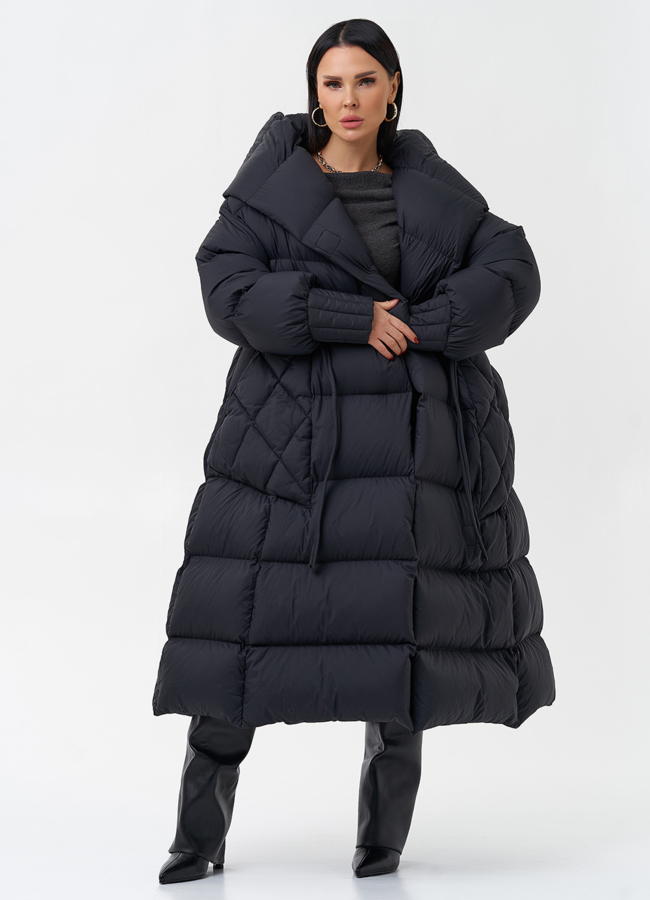 фото Женский пуховик с капюшоном  модель № 28973