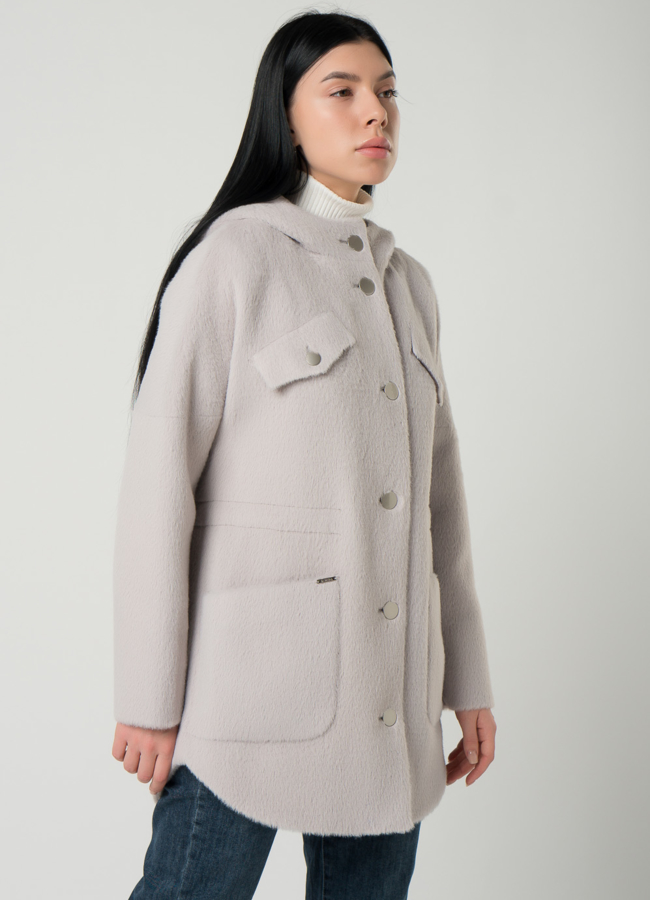 Женское полупальто-парка светло-фиолетового цвета модель № 21872 универмаг малина