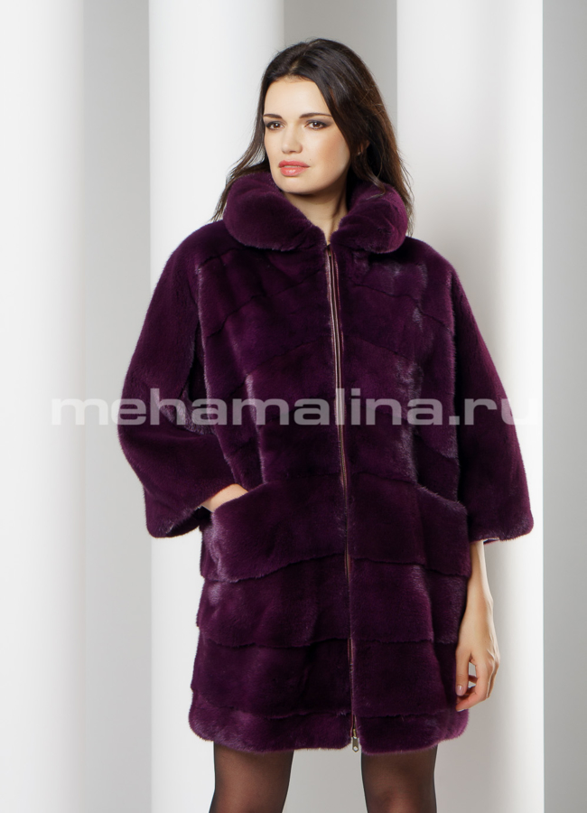 Норковая шуба модель № S-651 универмаг малина