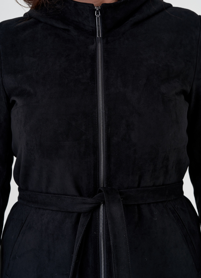 Полупальто из эко замши на утеплителе с капюшоном модель № 80236 универмаг малина Полупальто из эко замши на утеплителе с капюшоном модель № 80236 универмаг малина