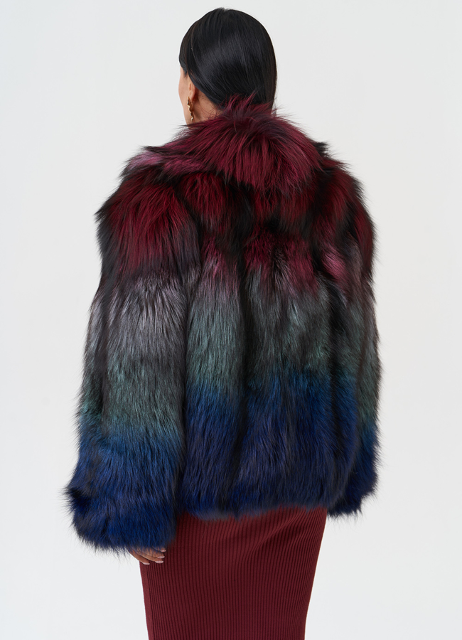 Шуба из меха чернобурки модель № 28591 универмаг малина