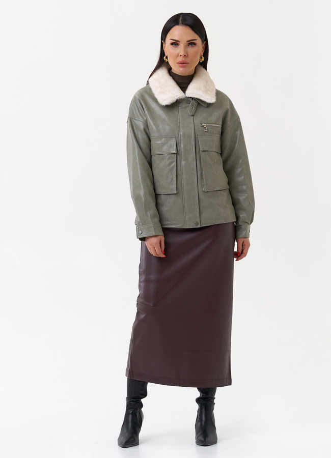 Куртка пилот с отделкой искусственный мех модель № 2181 универмаг малина