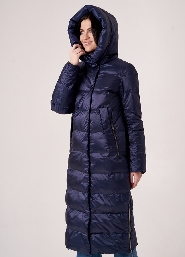 Удлиненная зимняя куртка модель № 3173 универмаг малина