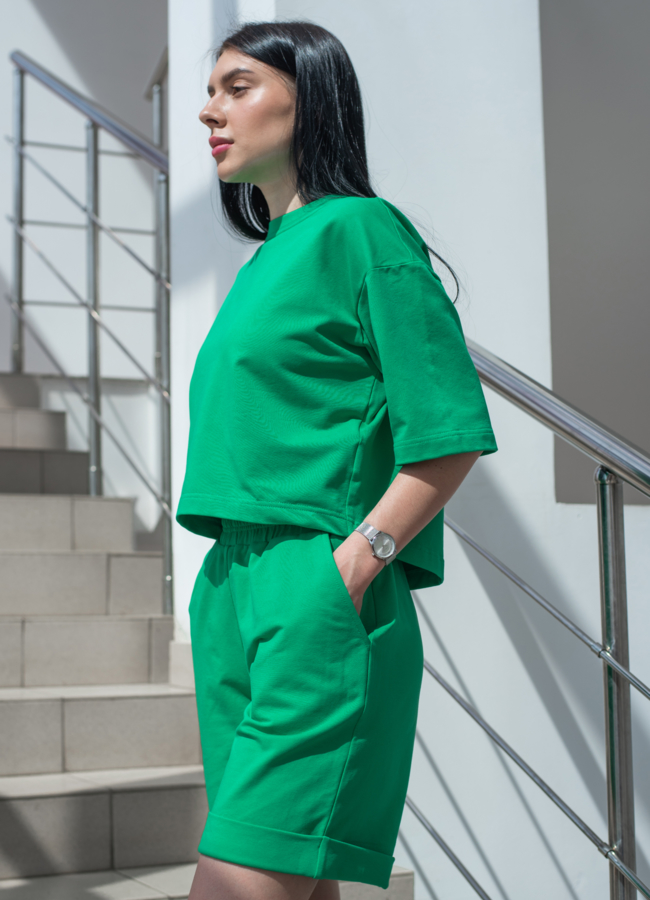 Футболка женская зеленого цвета модель № 22919 универмаг малина