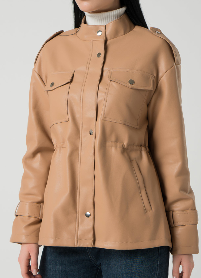 Женская куртка-рубашка из эко кожи  модель № 22406 универмаг малина