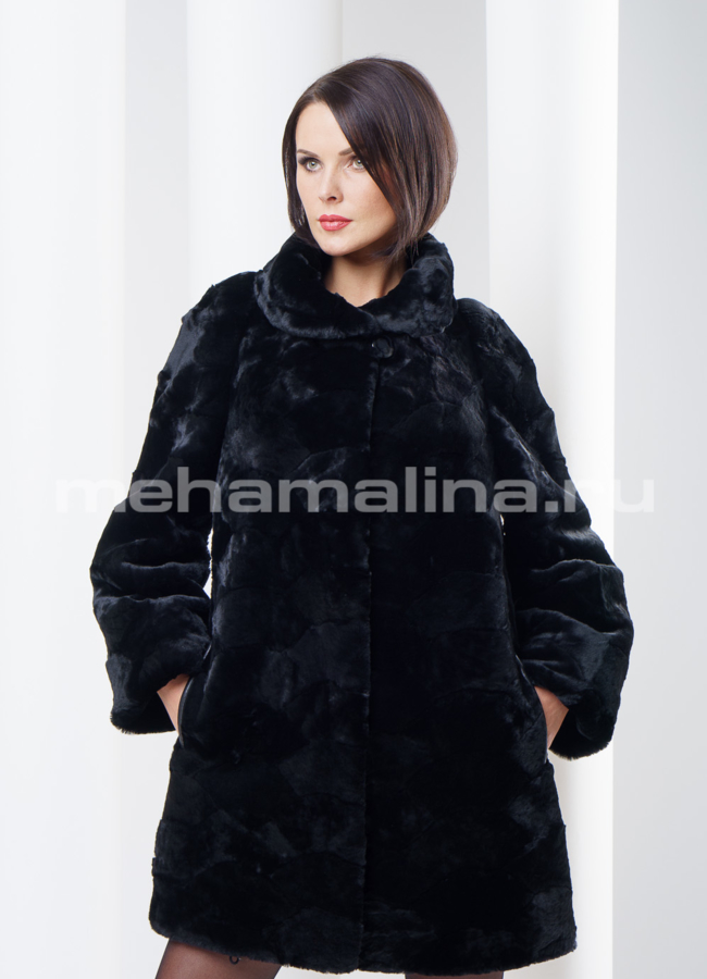 фото Шуба из мутона с воротником модель № S-259