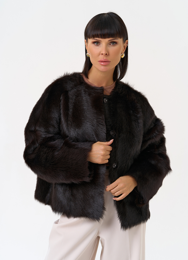 Женская натуральная дубленка в коричневом цвете модель № 31629 в рассрочку Женская натуральная дубленка в коричневом цвете модель № 31629 в рассрочку