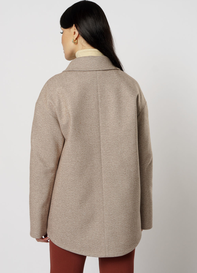 Женское пальто-рубашка коричневого цвета модель № 20763 универмаг малина