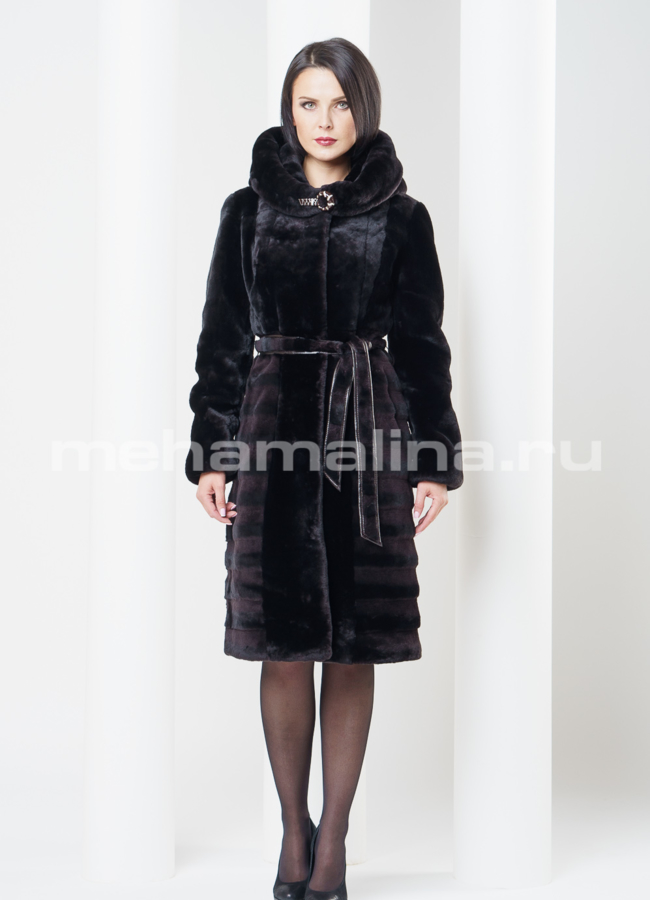 Шуба из мутона со стрижкой 