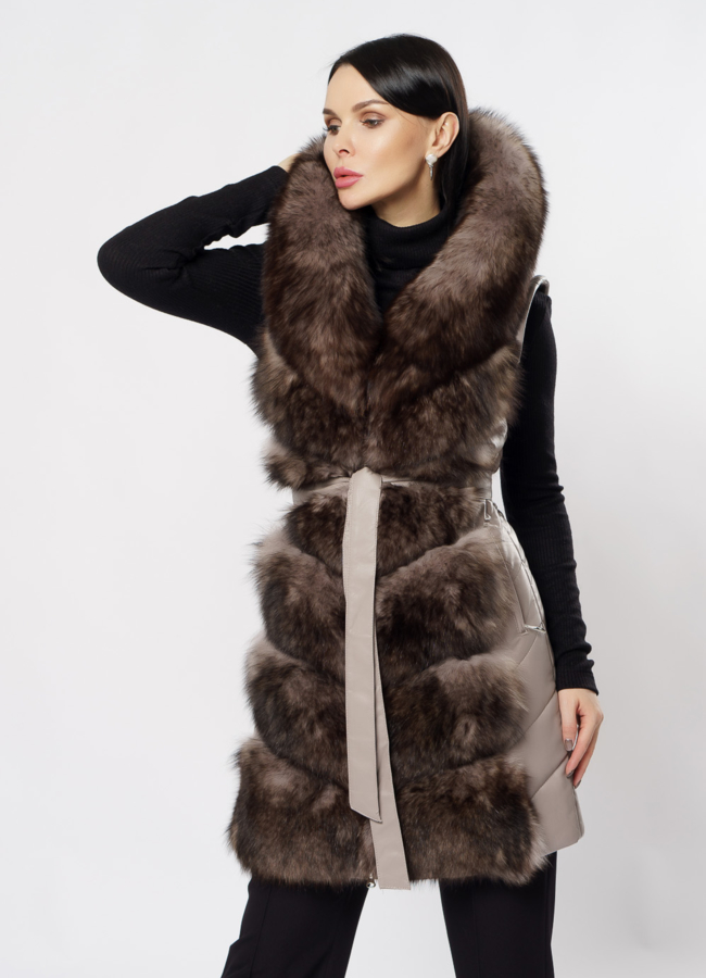 Пуховик-трансформер из эко кожи с капюшоном модель № 11750 универмаг малина