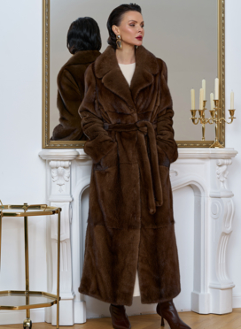 Длинная шуба из меха скандинавской норки