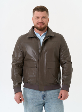 Мужская куртка бомбер из натуральной кожи