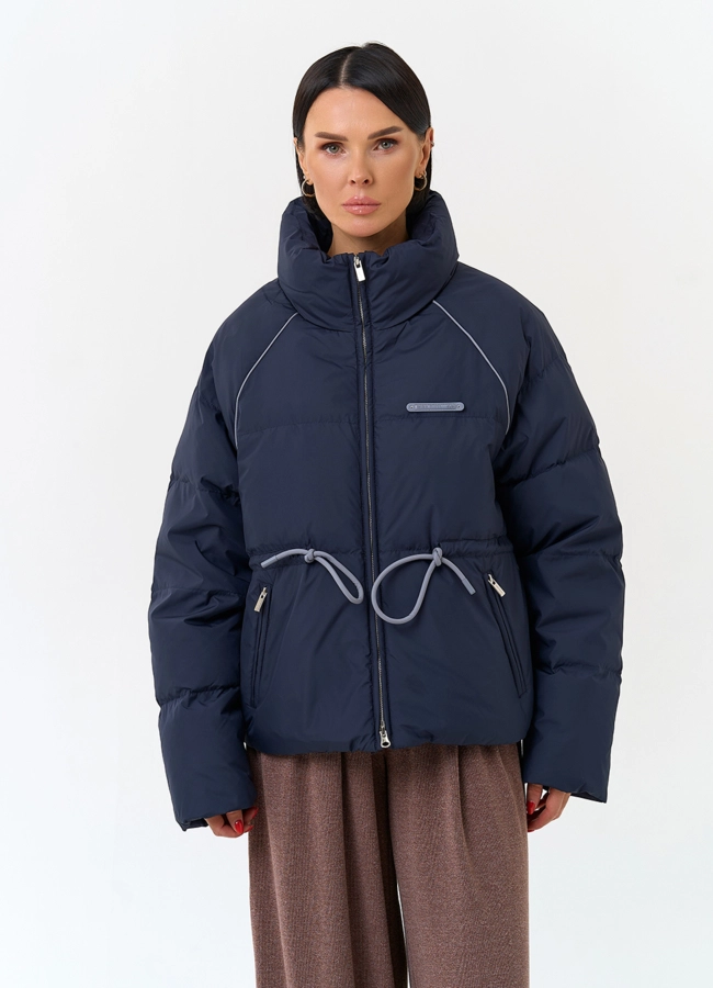 Женский пуховик с воротником стойкой модель № 34031 универмаг малина