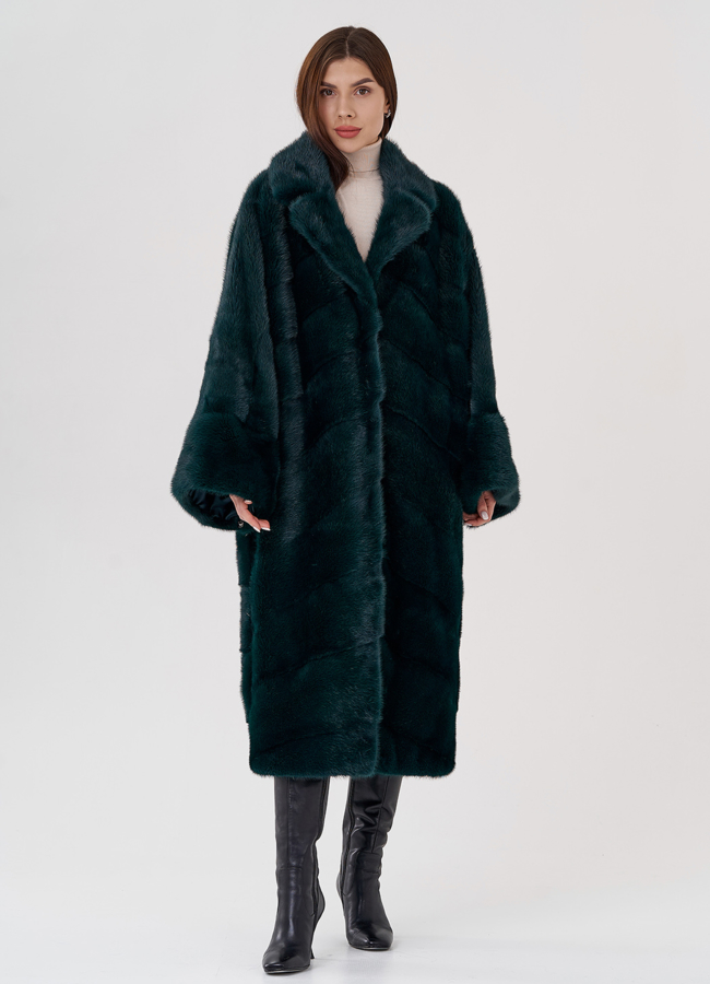 фото Шуба из норки с английским воротником  модель № 24222