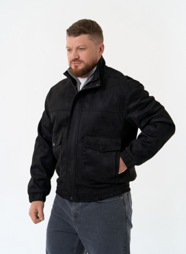 Мужская куртка бомбер из эко замши