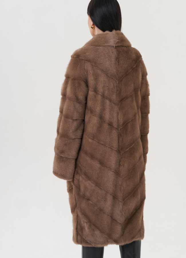 Шуба из норки с английским воротником  модель № 25734 в кредит