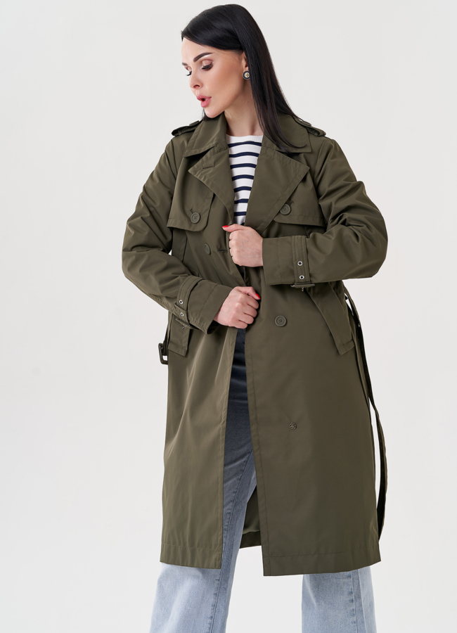 Женский плащ с английским воротником  модель № 24477 в кредит