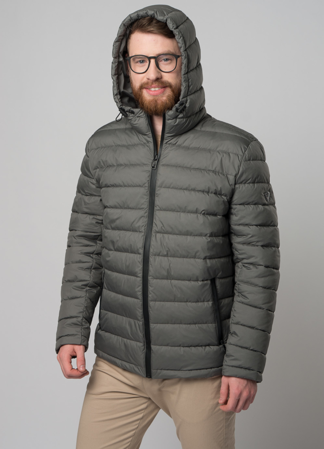 Мужская утепленная куртка с капюшоном модель № M9033 универмаг малина