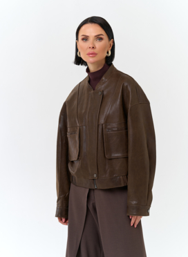 Женская куртка бомбер из натуральной кожи