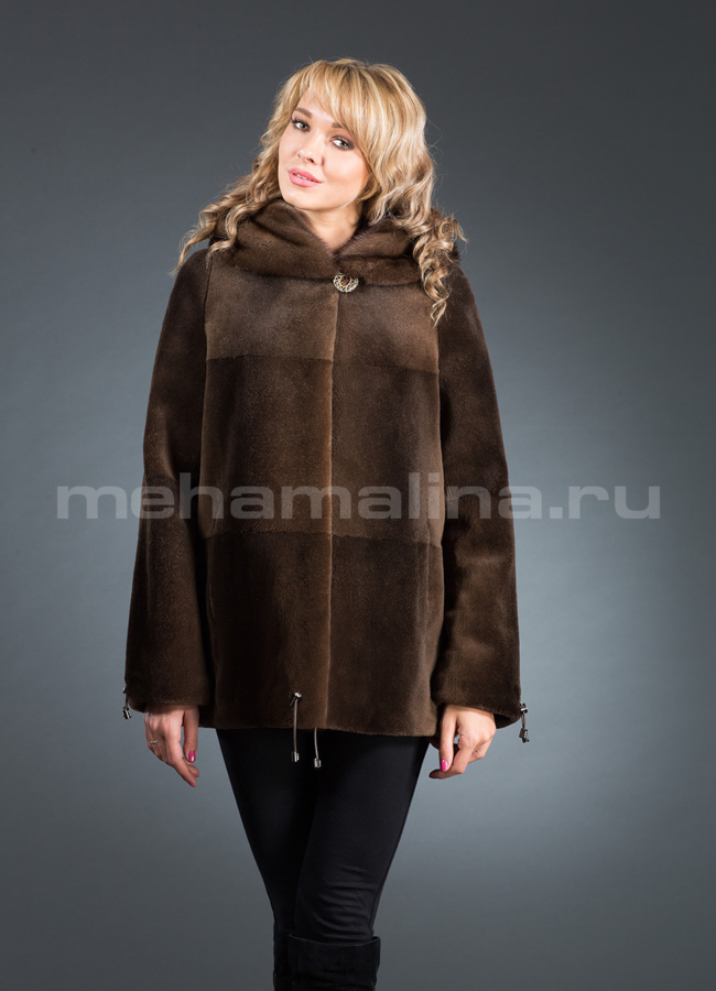 Шуба модель № S-149 меха малина