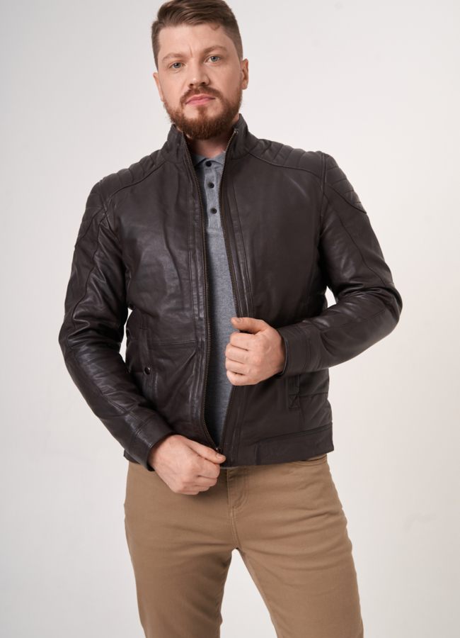 фото Мужская куртка из натуральной кожи модель № 772