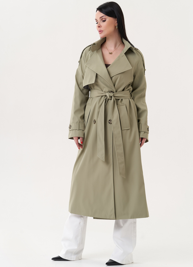 фото Женский плащ  с английский воротником модель № 27216