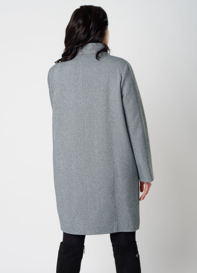 Полупальто женское серого цвета модель № 11470 в кредит