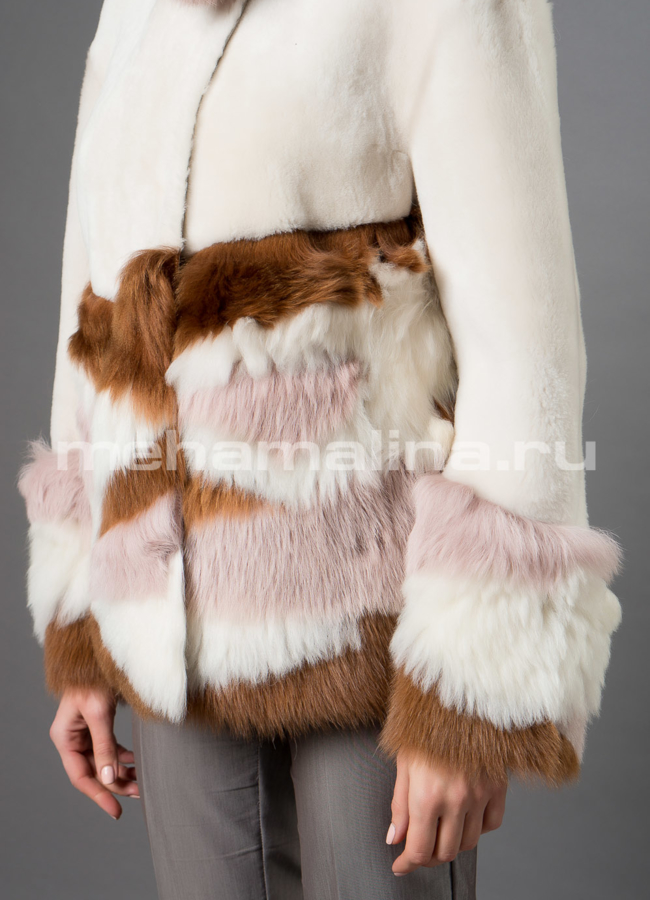 Светлая дубленка Variance модель № 44542 универмаг малина