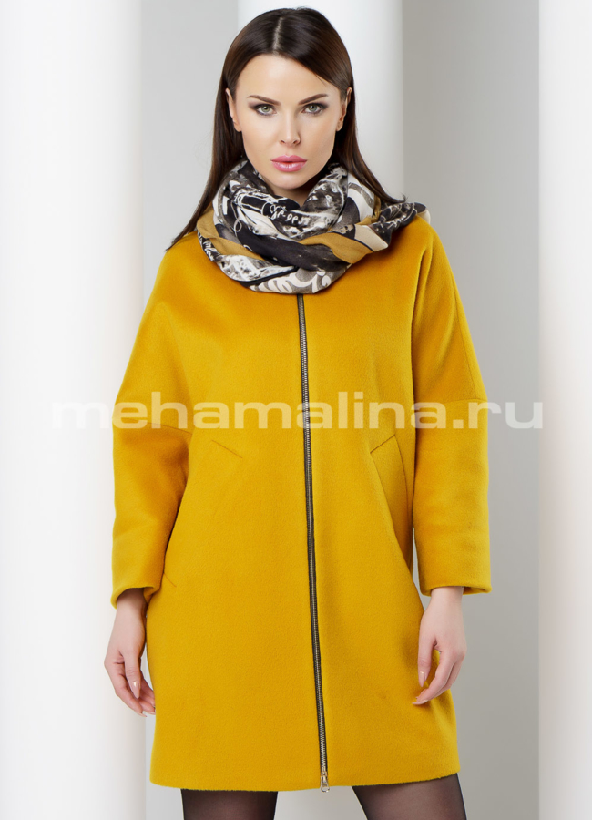 Пальто  модель № BP-153 меха малина