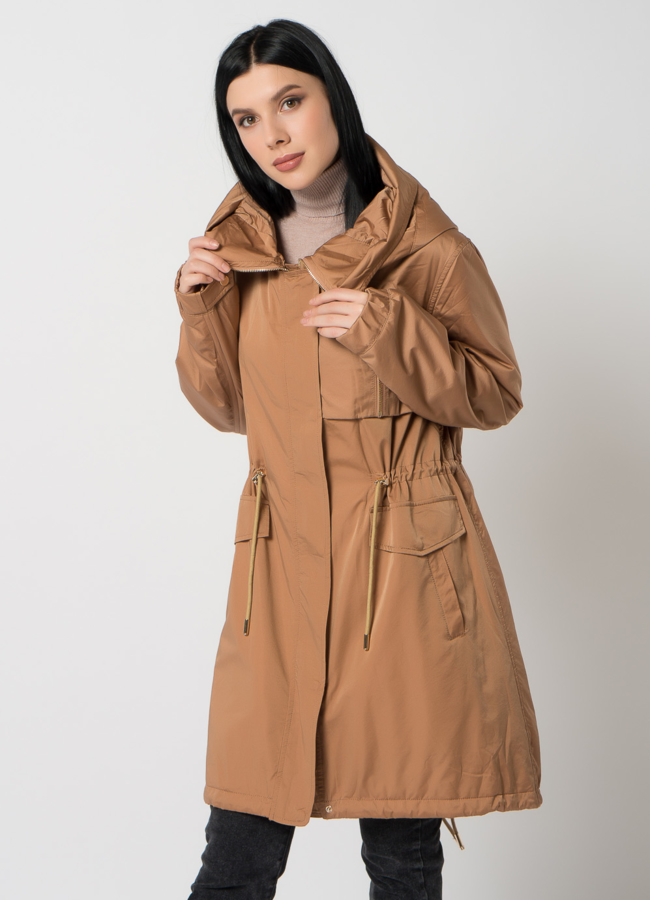 Женская парка с енотом  модель № 19015 универмаг малина