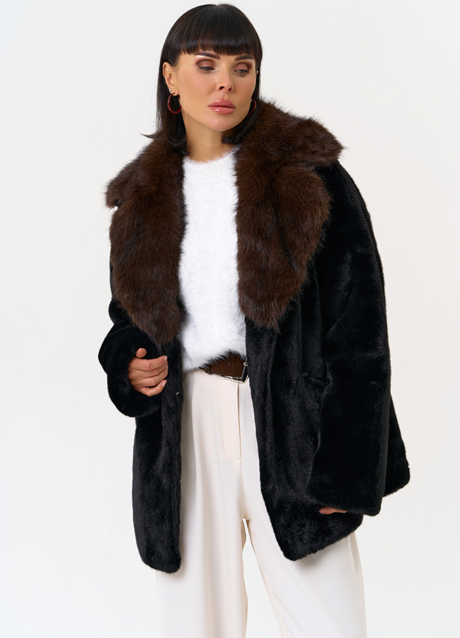 Женская шуба из эко меха с английским воротником модель № 31267 универмаг малина Женская шуба из эко меха с английским воротником модель № 31267 универмаг малина