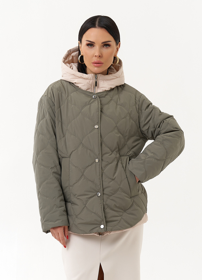 Женская утепленная куртка с капюшоном модель № 30084 меха малина