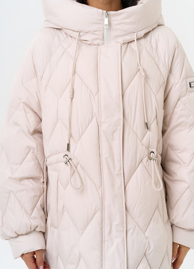 Женский светлый пуховик с капюшоном модель № 31520 универмаг малина Женский светлый пуховик с капюшоном модель № 31520 универмаг малина