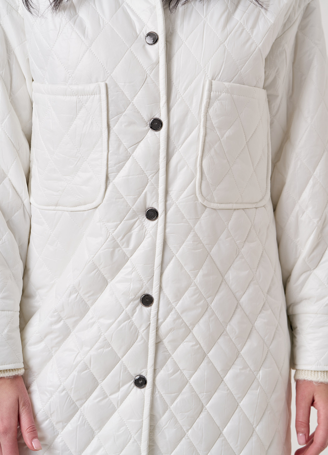 Пальто-рубашка белого цвета модель № 37 универмаг малина