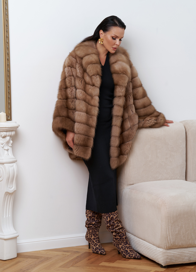 Женская шуба из куницы оверсайз модель № 26244 в кредит