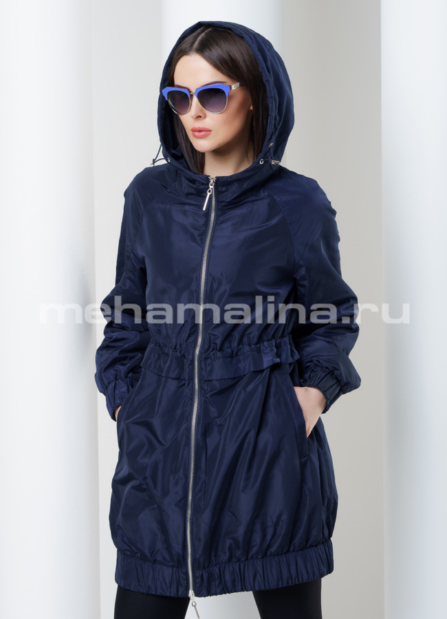 Плащ с капюшоном модель № PK-17 меха малина