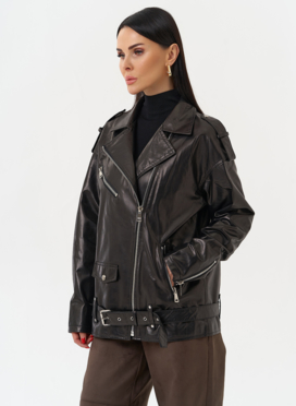 Удлиненная кожаная куртка-косуха Удлиненная кожаная куртка-косуха