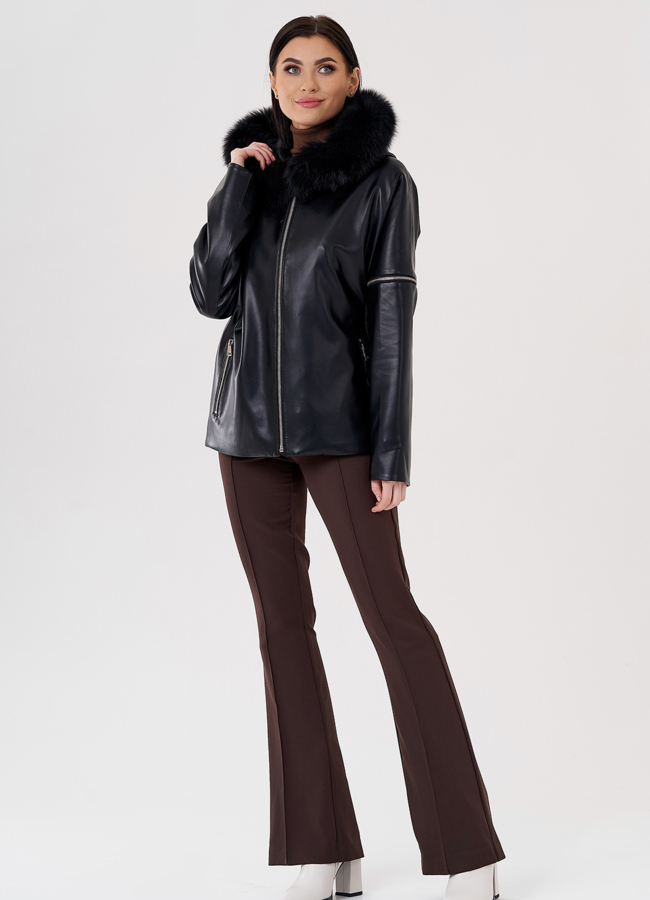 фото Женская куртка 2 в 1 трансформер с капюшоном  модель № 24211