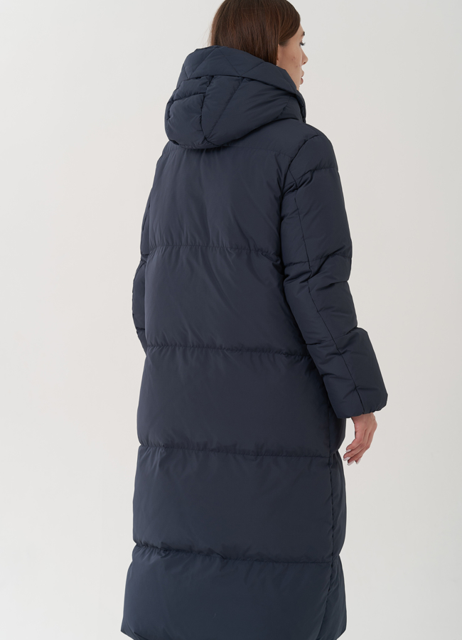 Женский пуховик с капюшоном  модель № 25086 универмаг малина