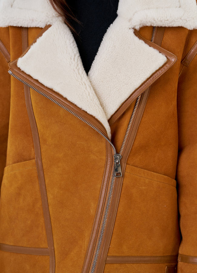 Женская дубленка косуха  модель № 23356 универмаг малина