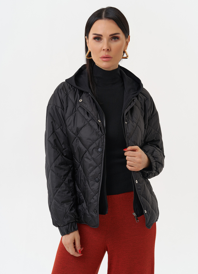 Куртка женская с трикотажным капюшоном модель № 30030 универмаг малина