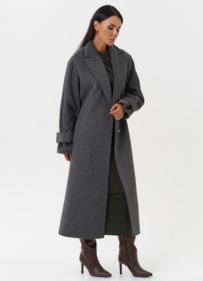 Женское пальто с поясом модель № 31214 универмаг малина