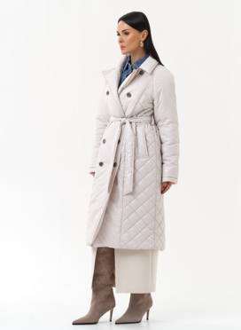 Женское утепленное пальто со съемным капюшоном