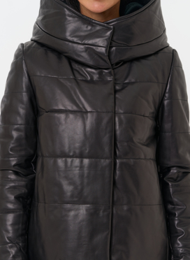 Теплая куртка из натуральной кожи