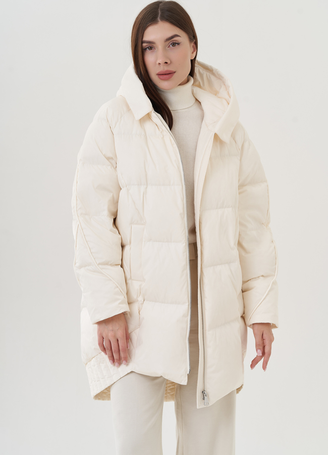 Женский пуховик средней длины модель № 25727 универмаг малина