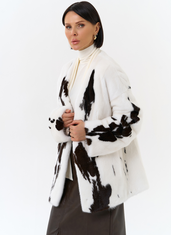 Жакет из меха норки в расцветке 