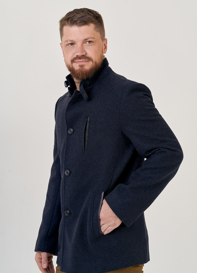 Мужское пальто в темно-сером цвете модель № 23216 универмаг малина