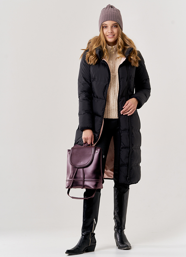 Рюкзак женский из эко кожи модель № 5819-2 меха малина