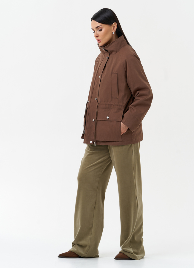 Женская ветровка коричневого цвета модель № 30038 универмаг малина