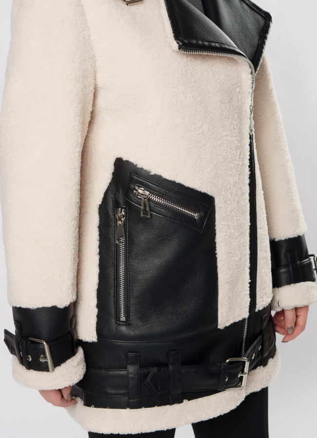 Дубленка пилот из эко кожи модель № 18994 универмаг малина